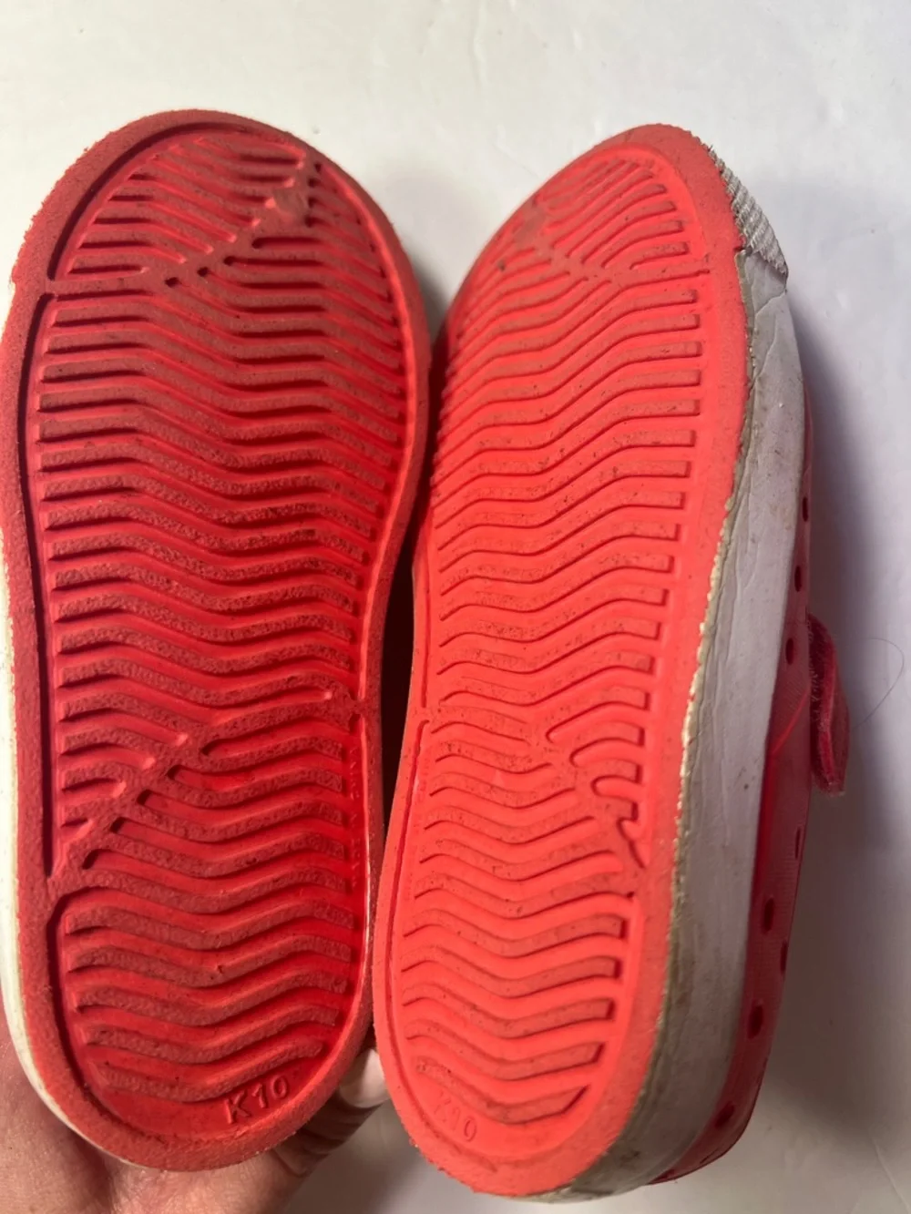 DSG Kids Red Slip-On Water Shoes with White Toe Caps